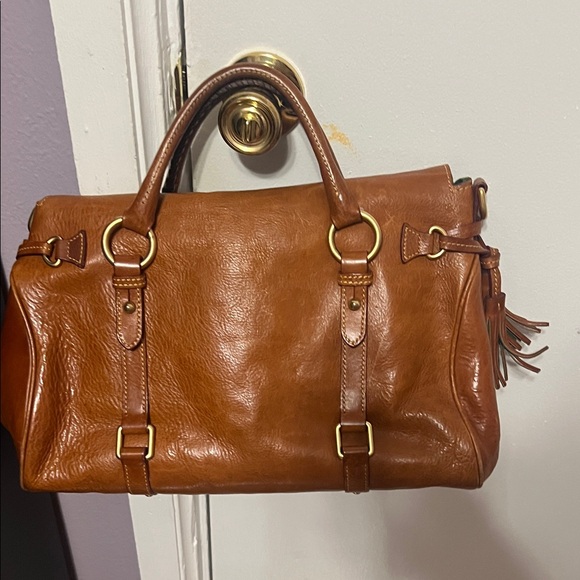 Dooney & Bourke Rich Brown Leather Satchel - Picture 2 of 9